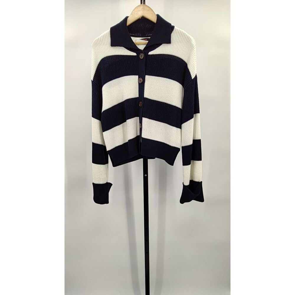 Quince Navy and White Striped Sweater